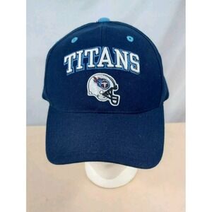 VINTAGE Tennessee Titans Hat Cap Strapback Blue Adjustable Embroidered Reebok‎